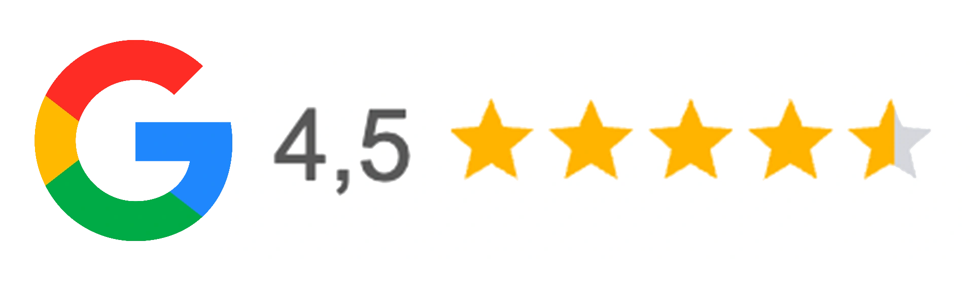 Google 4,5 étoiles