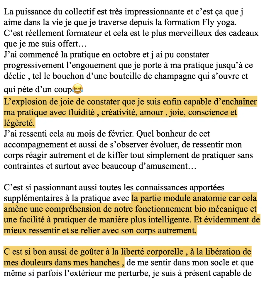 Témoignage : liberté corporelle et libération des douleurs aux hanches