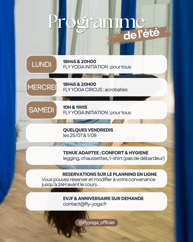 planning été fly yoga paris